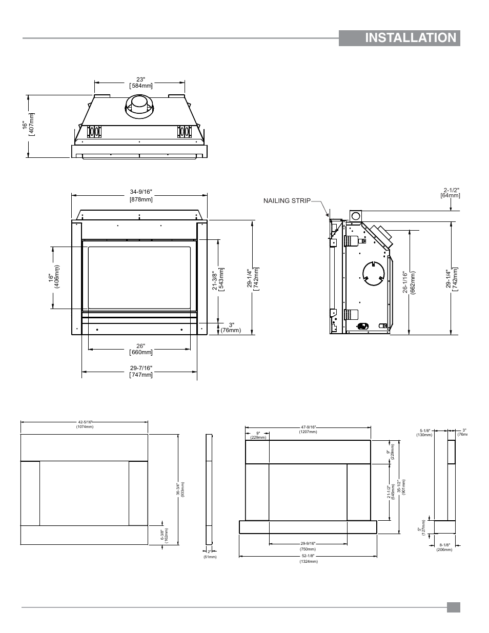 Installation | Regency Panorama P33CE Small Gas Fireplace User Manual | Page 9 / 56