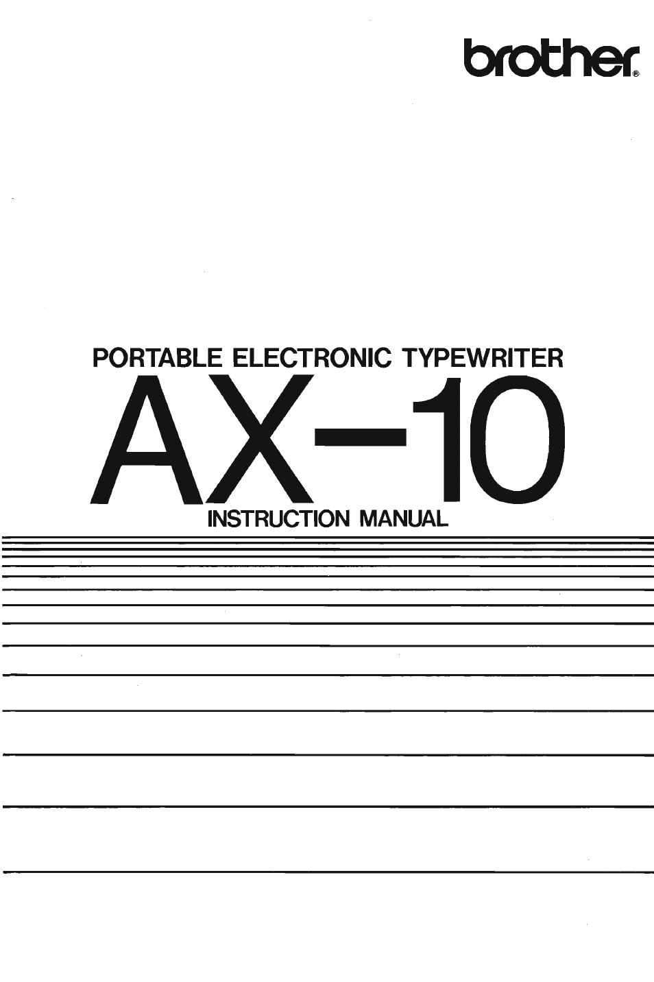 Brother AX-10 User Manual | 22 pages