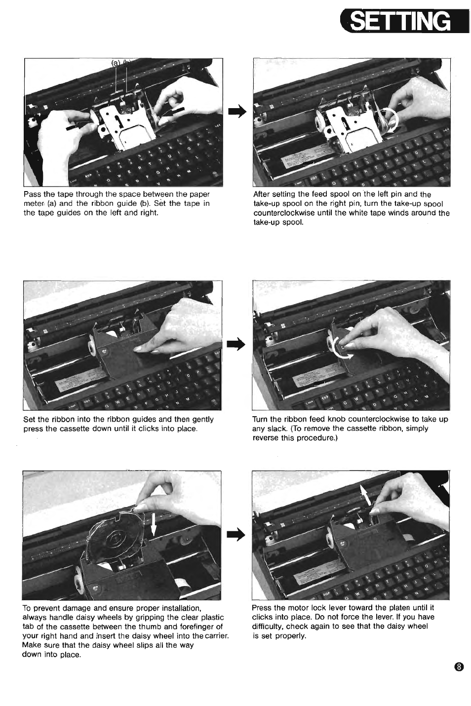 Setting | Brother AX-10 User Manual | Page 9 / 22