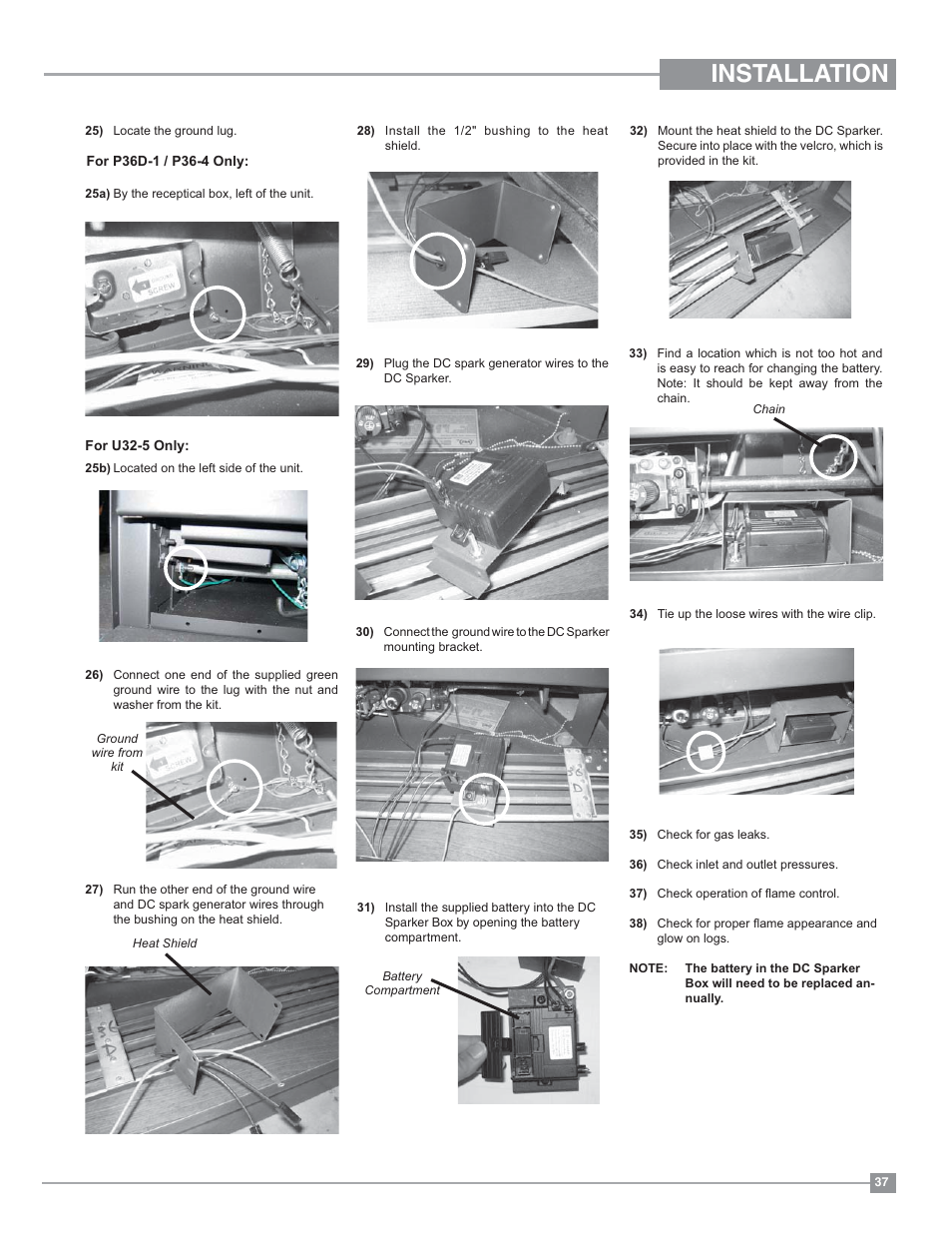 Installation | Regency Panorama P36 Medium Gas Fireplace User Manual | Page 37 / 60