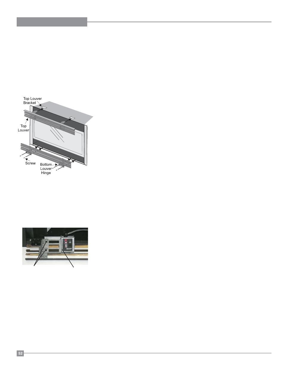 Regency, Options flush louvers | Regency Panorama P36 Medium Gas Fireplace User Manual | Page 52 / 60