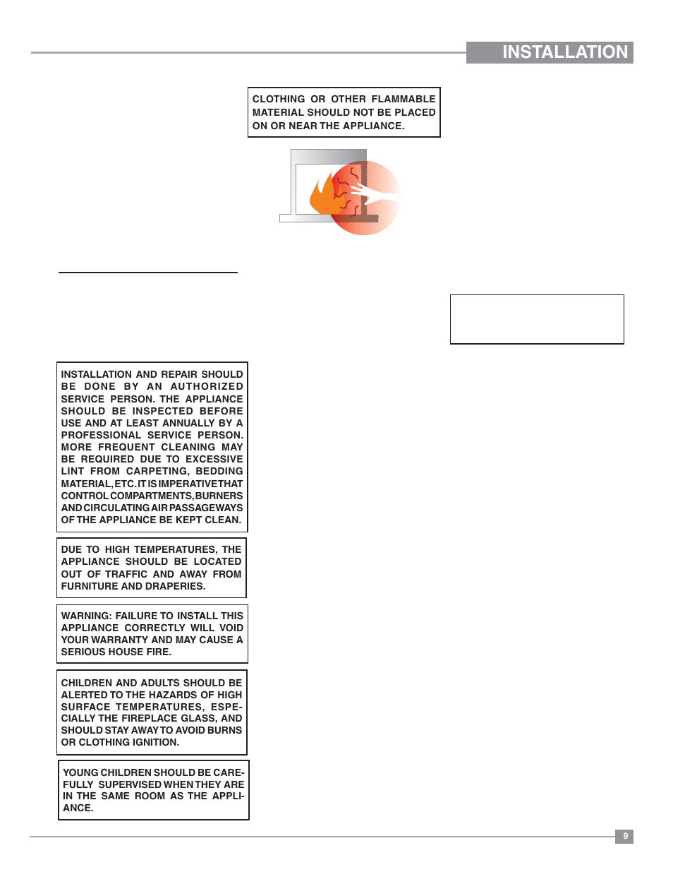 Installation, Important message save these instructions, Before you start | General safety information, Installation checklist | Regency Panorama P36 Medium Gas Fireplace User Manual | Page 9 / 60