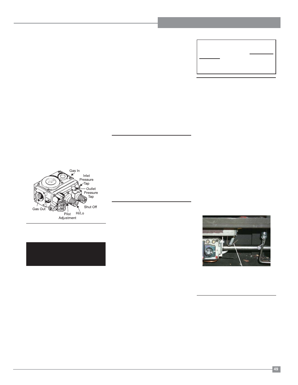 Installation operating instructions, Shutdown procedure, First fire | Aeration adjustment, Normal operating sounds of gas appliances, Lighting procedure operating instructions | Regency Panorama P36D Medium Gas Fireplace User Manual | Page 49 / 64