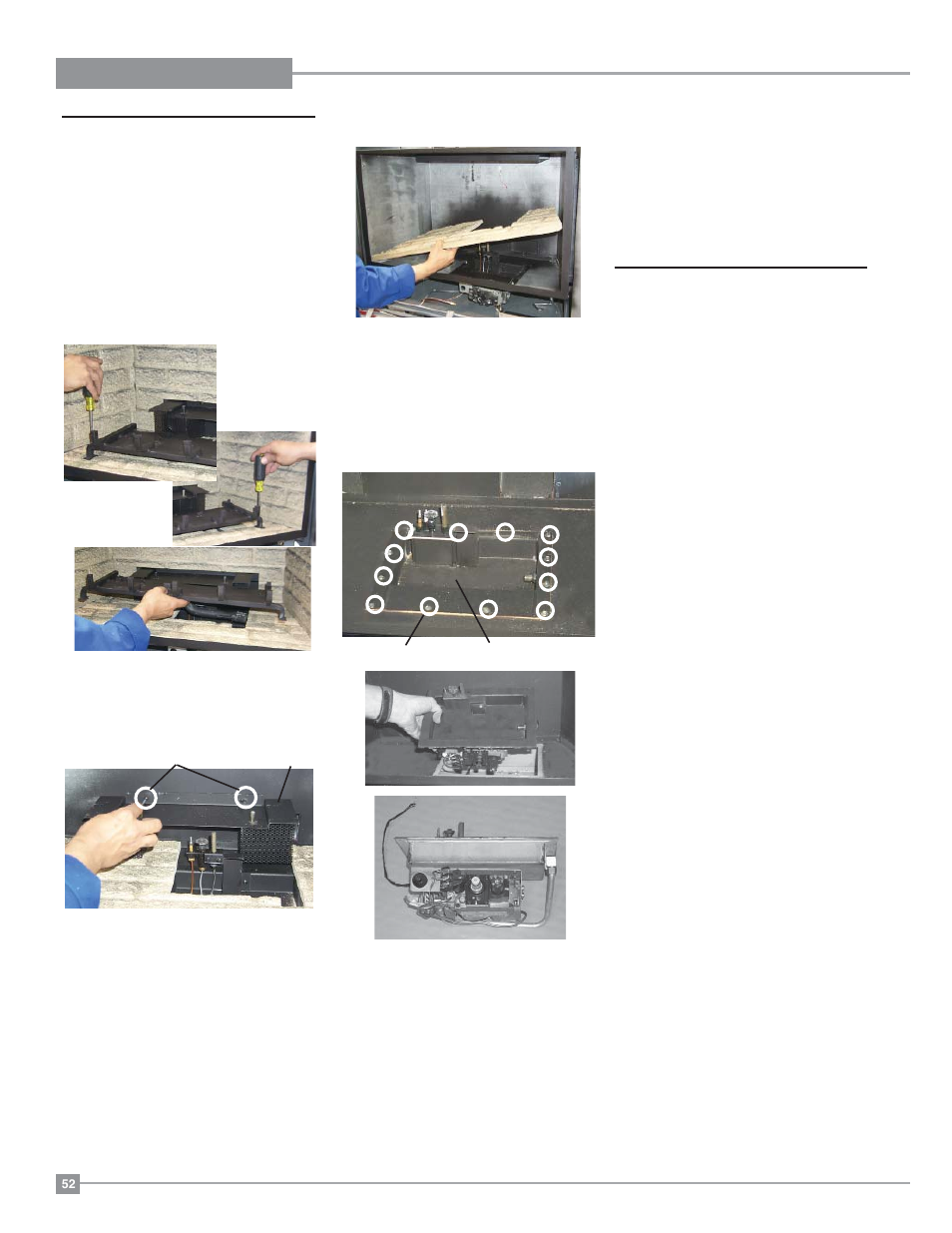 Maintenance, Installing valve, Removing valve | Regency Panorama P36D Medium Gas Fireplace User Manual | Page 52 / 64