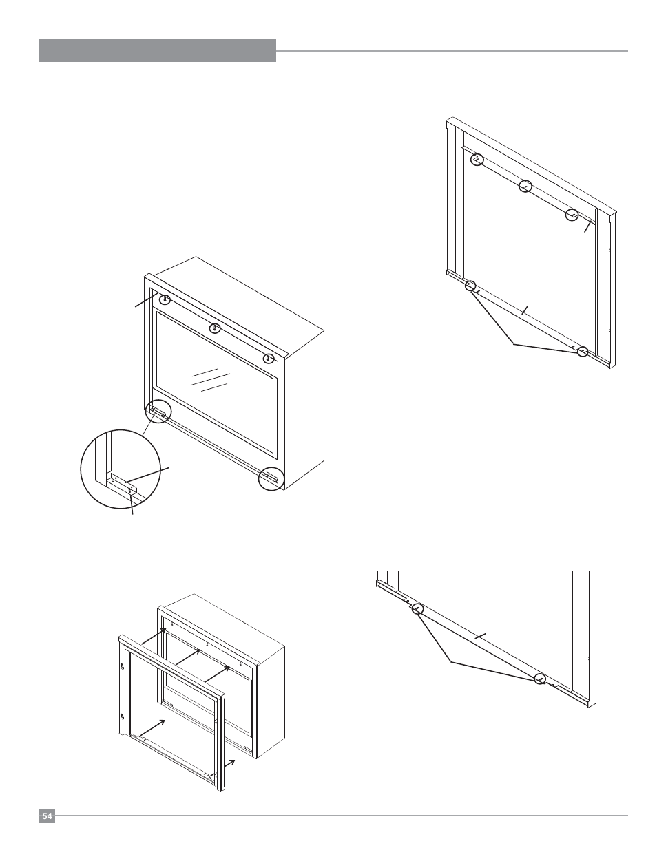 Regency, Options, Full screen door installation | Regency Panorama P36D Medium Gas Fireplace User Manual | Page 54 / 64