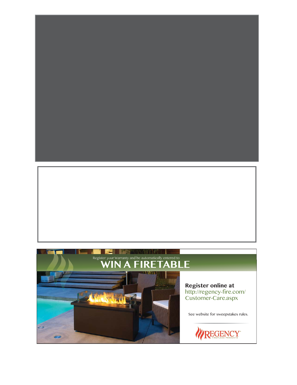 7).ɠ!ɠ&)2%4, Register your regency, Warranty online | Reasons to register your product online today | Regency Panorama P36D Medium Gas Fireplace User Manual | Page 64 / 64