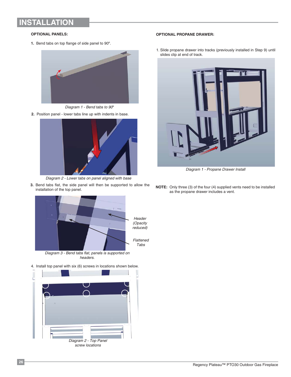 Installation | Regency Plateau PTO60 Outdoor Gas Burner User Manual | Page 26 / 36