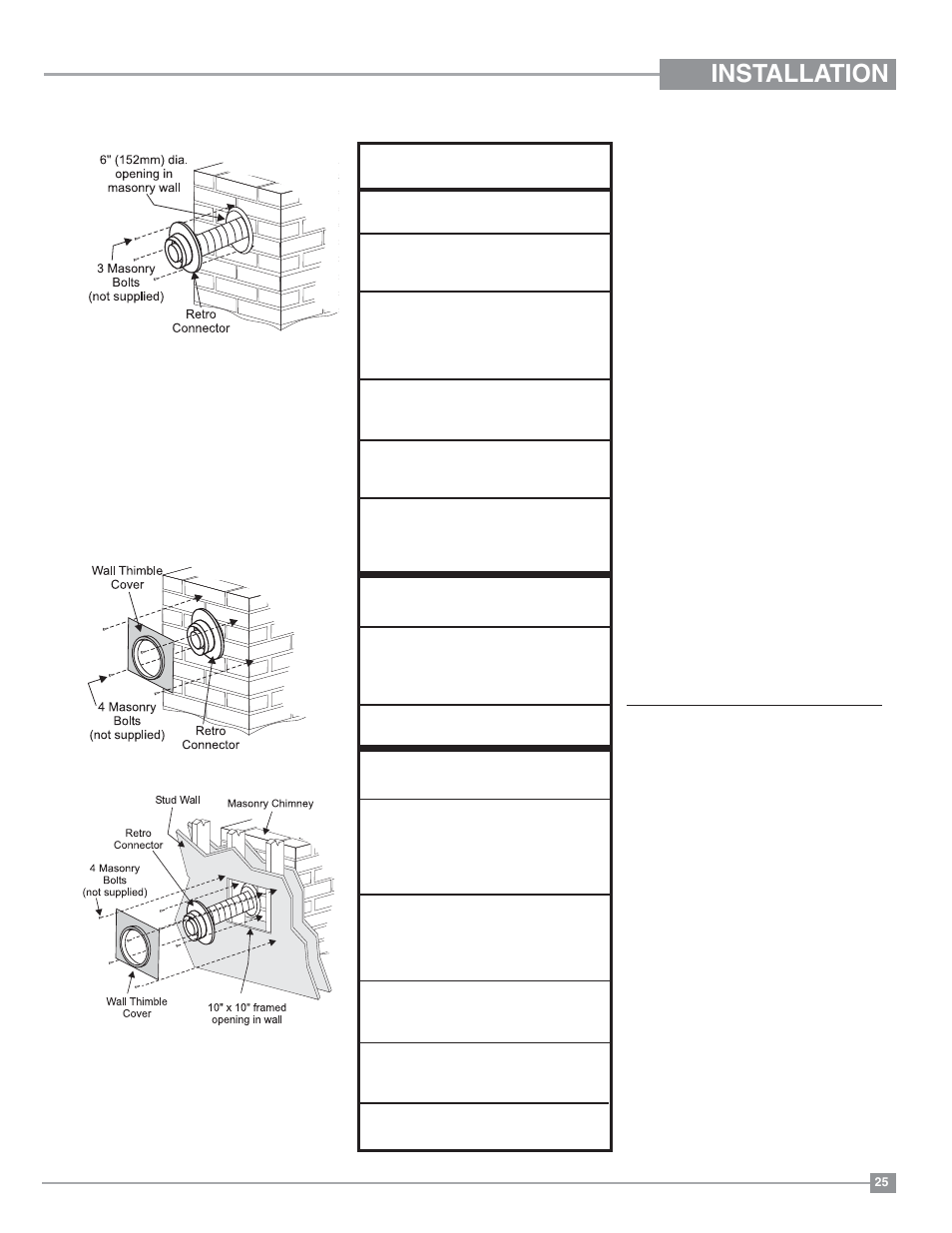 Installation, Gas connection, High elevation | Regency Ultimate U39 Medium Gas Stove User Manual | Page 25 / 48