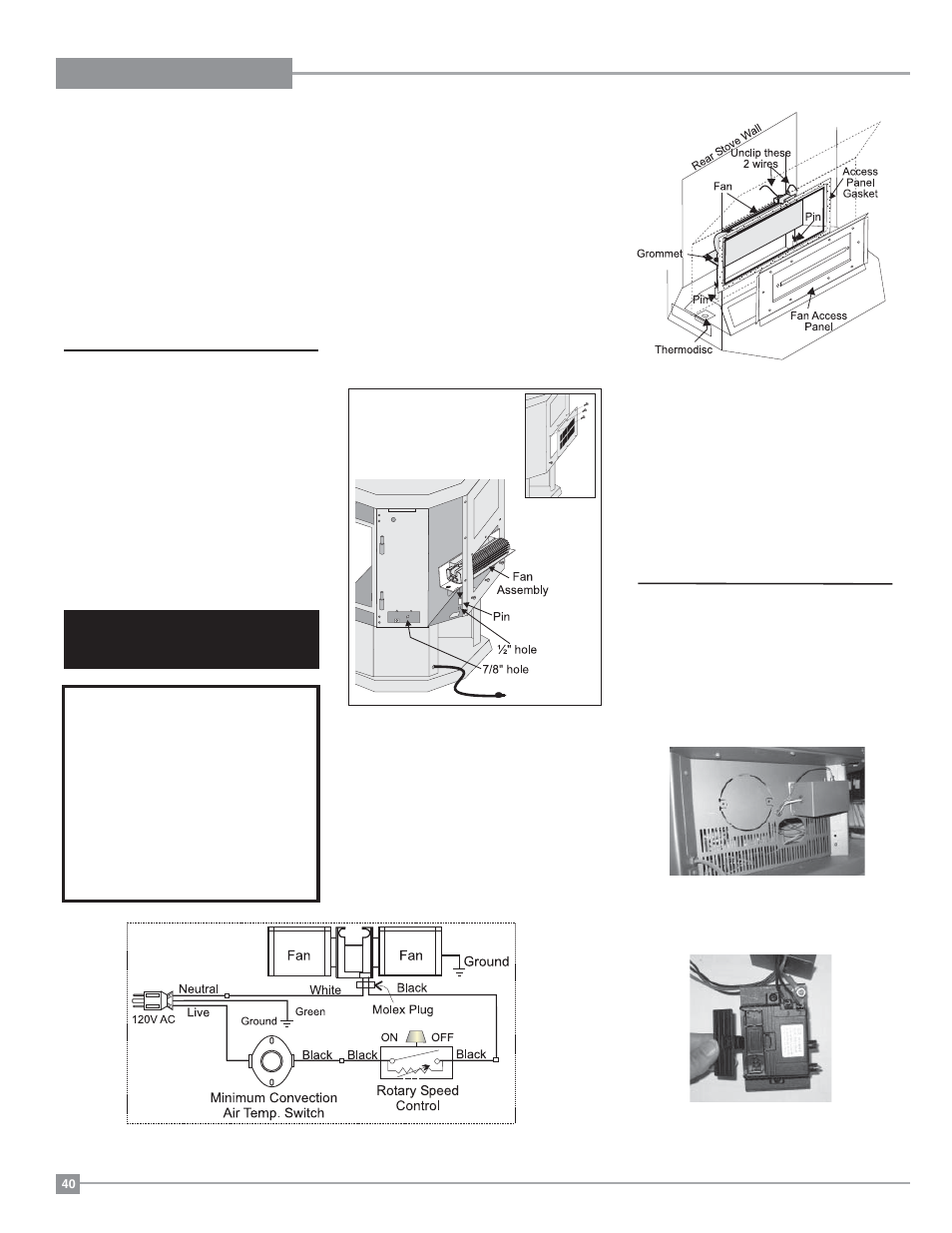 Maintenance, Fan maintenance, Dc sparker battery replacement | Regency Ultimate U39 Medium Gas Stove User Manual | Page 40 / 48