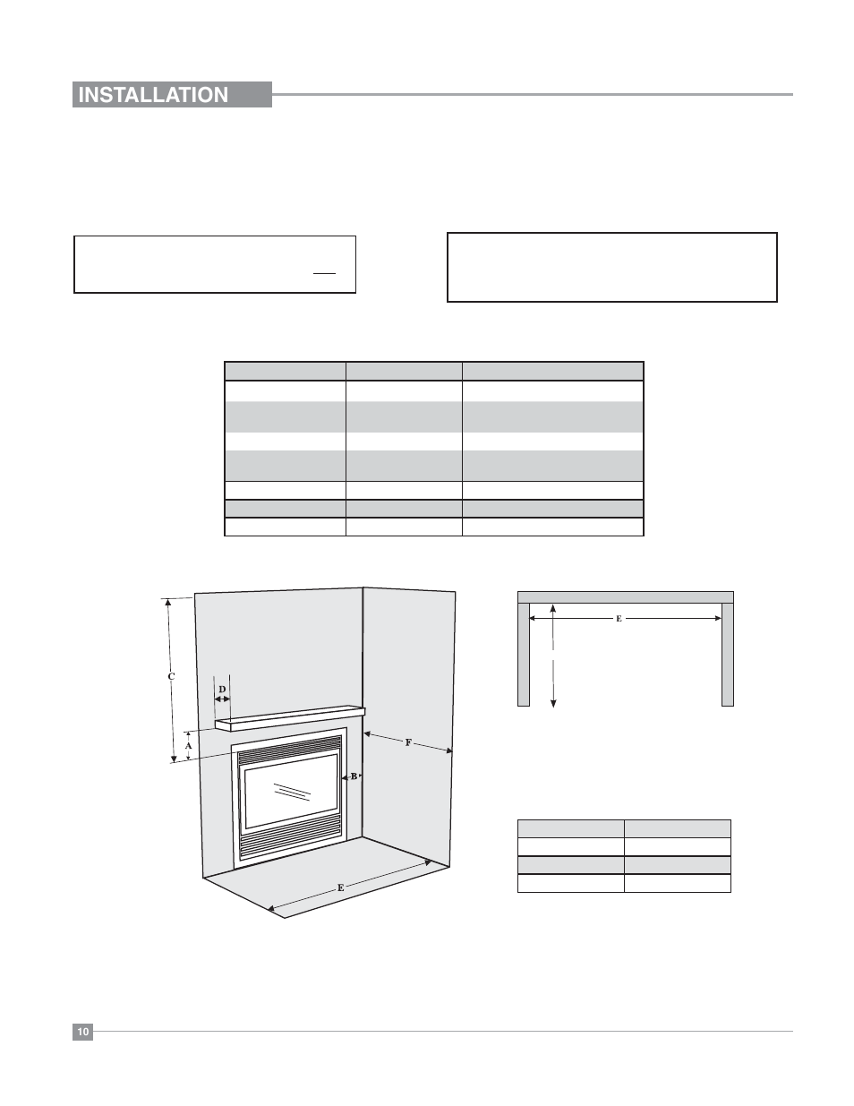 Installation, Clearances | Regency Bellavista B36XT Medium Gas Fireplace User Manual | Page 10 / 68