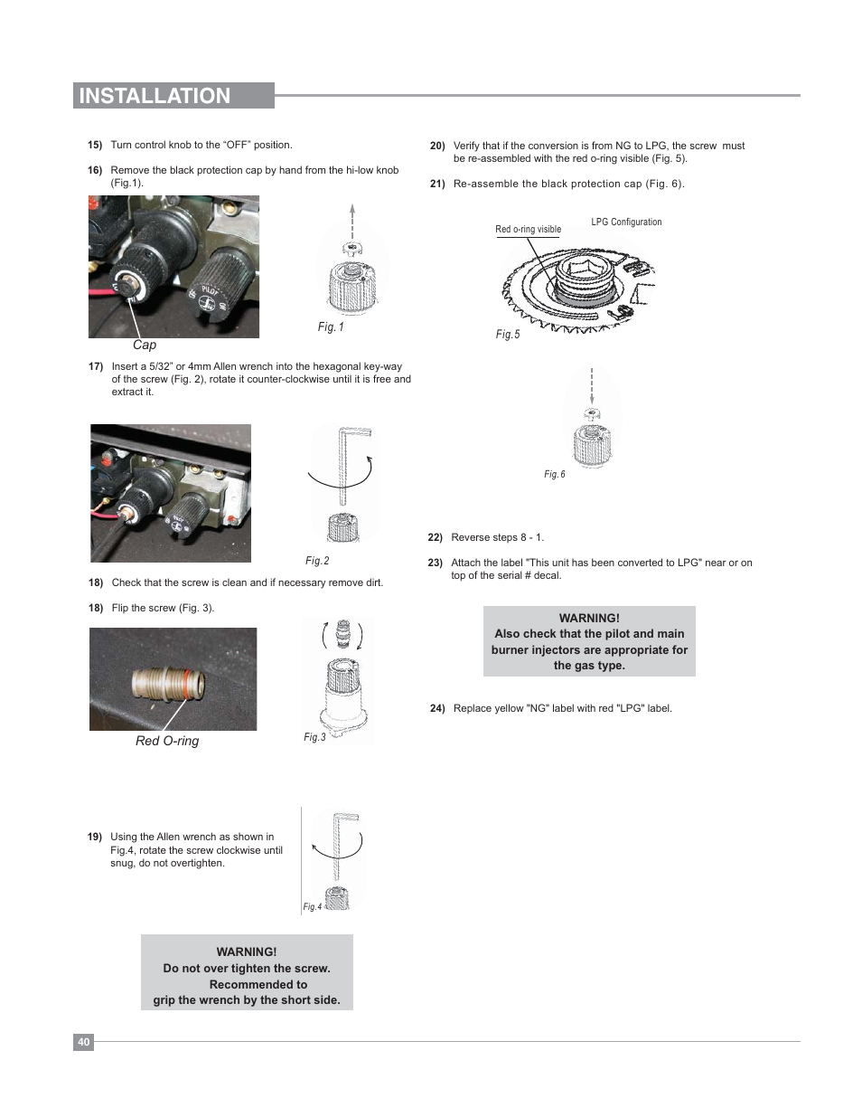 Installation | Regency Bellavista B36XT Medium Gas Fireplace User Manual | Page 40 / 68