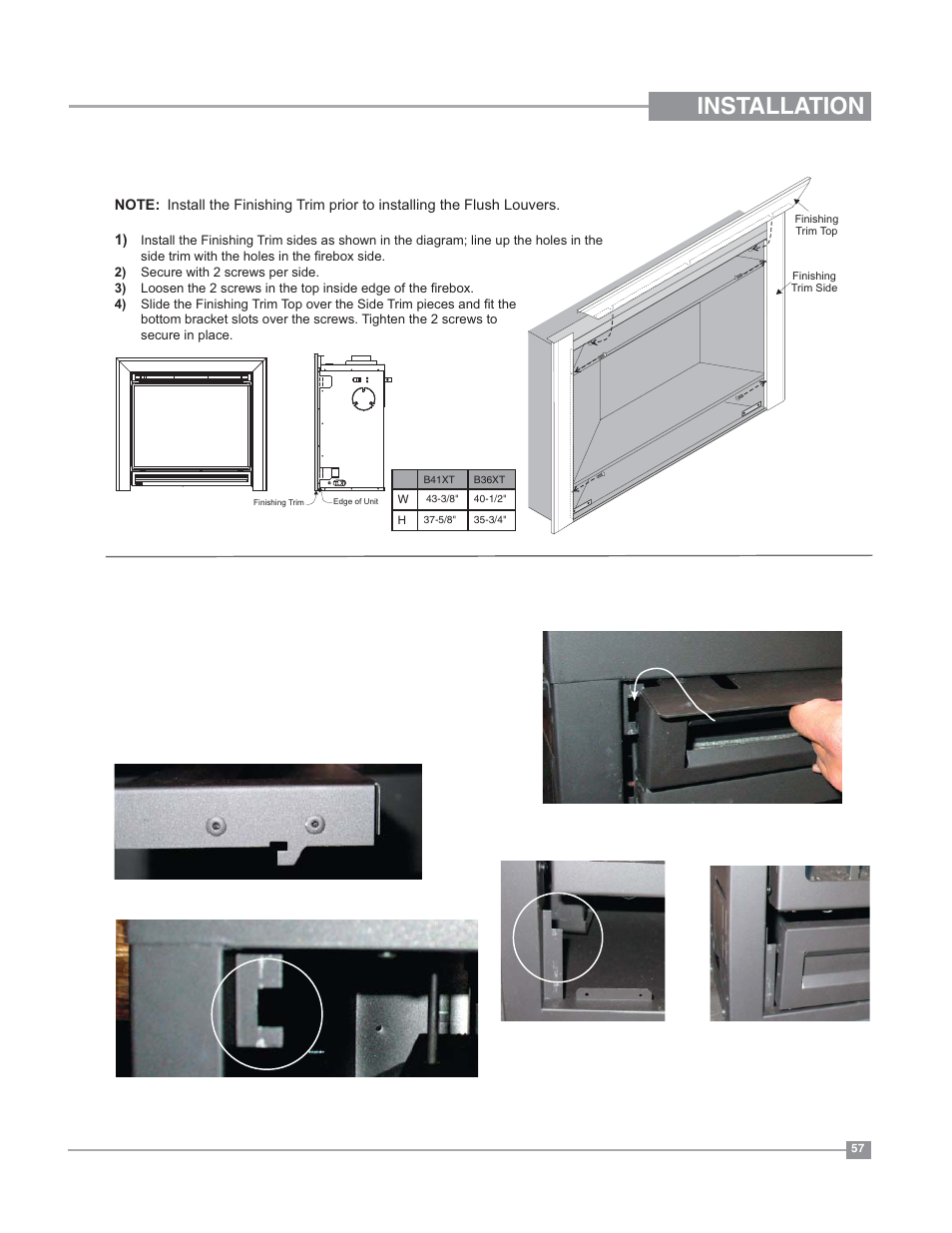Installation | Regency Bellavista B36XT Medium Gas Fireplace User Manual | Page 57 / 68