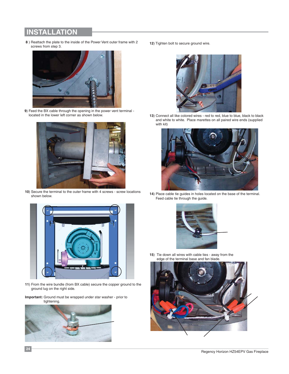 Installation | Regency Horizon HZ54EPV Large Gas Fireplace User Manual | Page 24 / 60