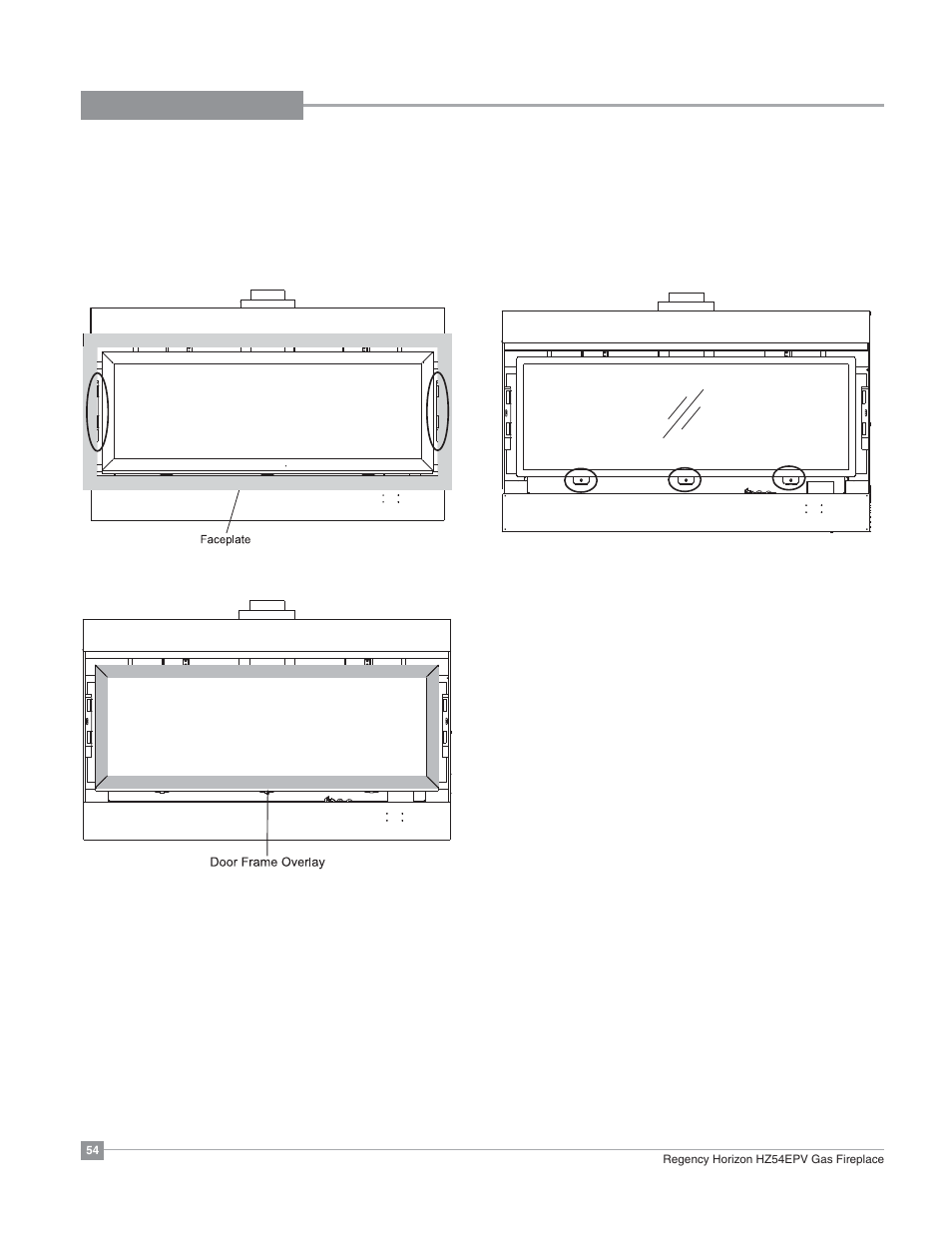 Maintenance, Glass door removal | Regency Horizon HZ54EPV Large Gas Fireplace User Manual | Page 54 / 60