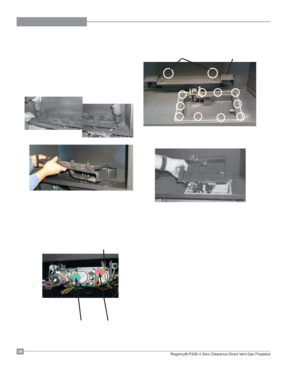 Maintenance, Removing valve, Installing valve | Regency Panorama P33E Small Gas Fireplace User Manual | Page 58 / 68