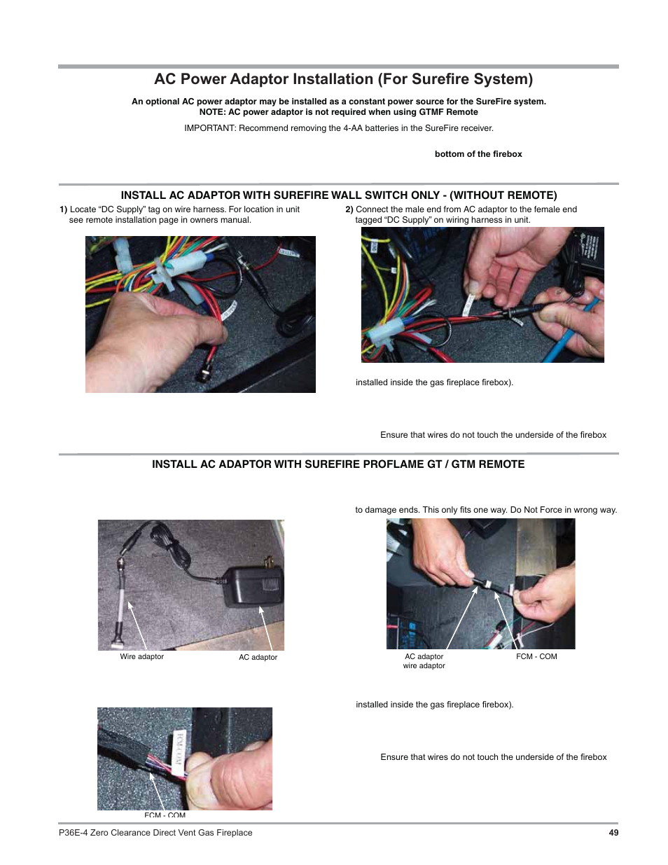 Regency Panorama P36E Medium Gas Fireplace User Manual | Page 49 / 72
