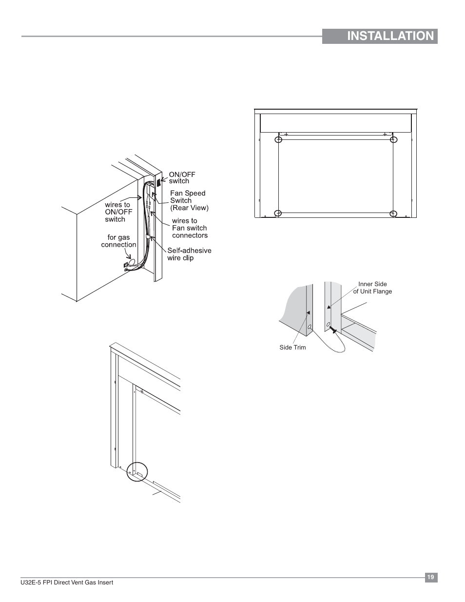 Installation, Full screen doors | Regency Energy U32E Medium Gas Insert User Manual | Page 19 / 48