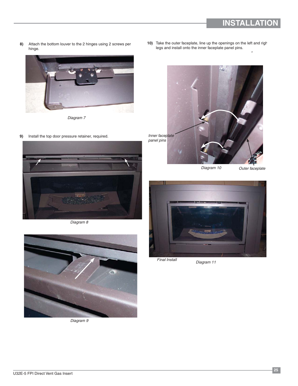 Installation | Regency Energy U32E Medium Gas Insert User Manual | Page 25 / 48