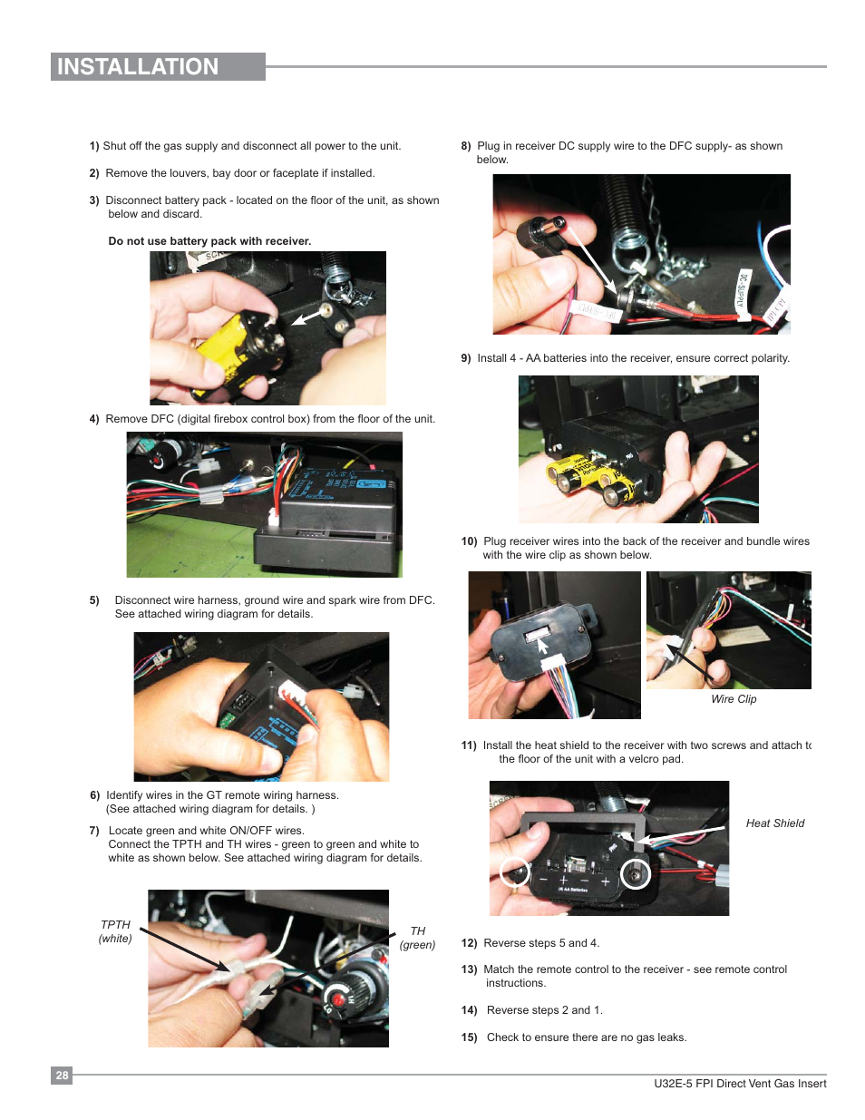 Installation, Gt remote installation | Regency Energy U32E Medium Gas Insert User Manual | Page 28 / 48