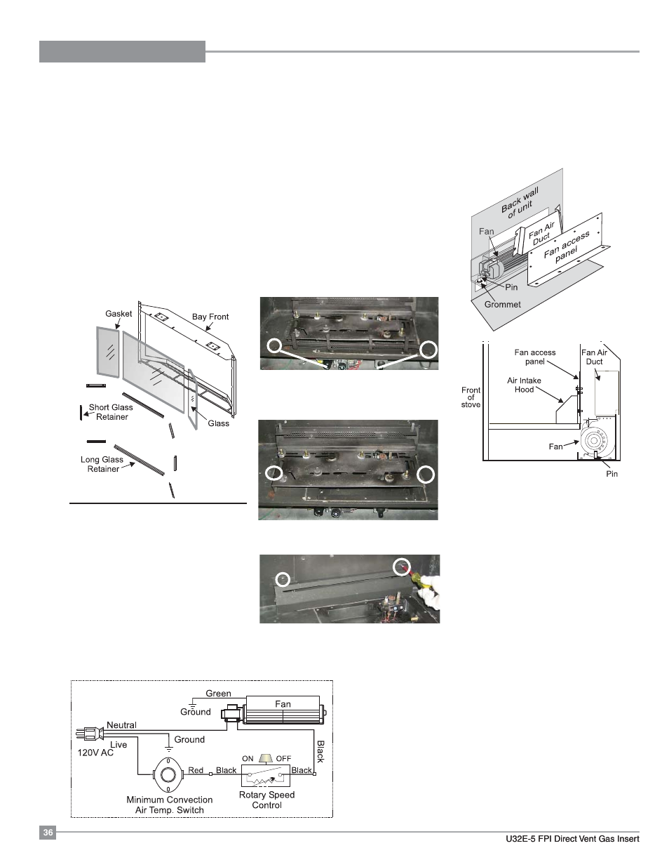 Maintenance, Fan maintenance | Regency Energy U32E Medium Gas Insert User Manual | Page 36 / 48