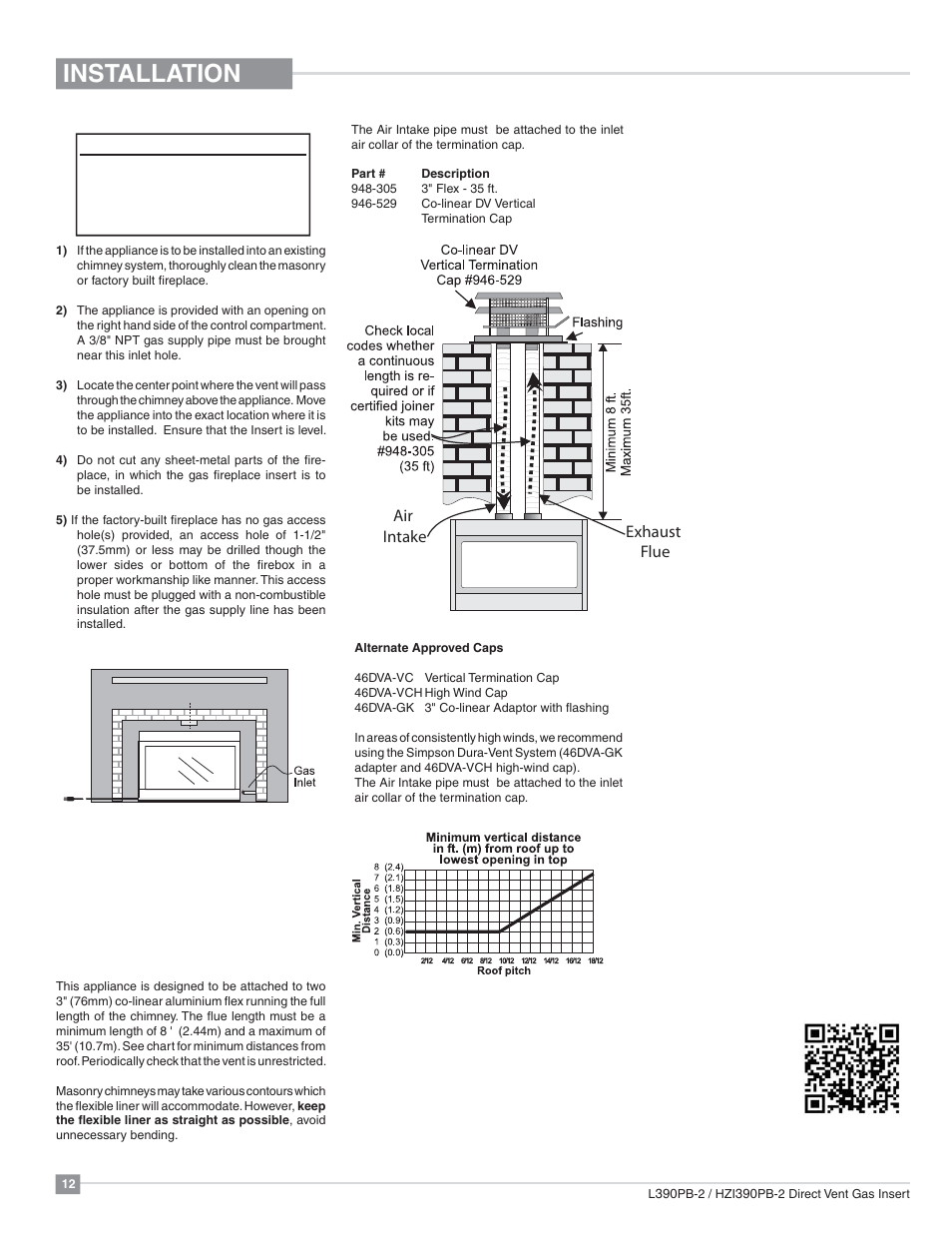 Installation, Venting, Gas connection | Regency Liberty L390PB Medium Gas Insert User Manual | Page 12 / 56