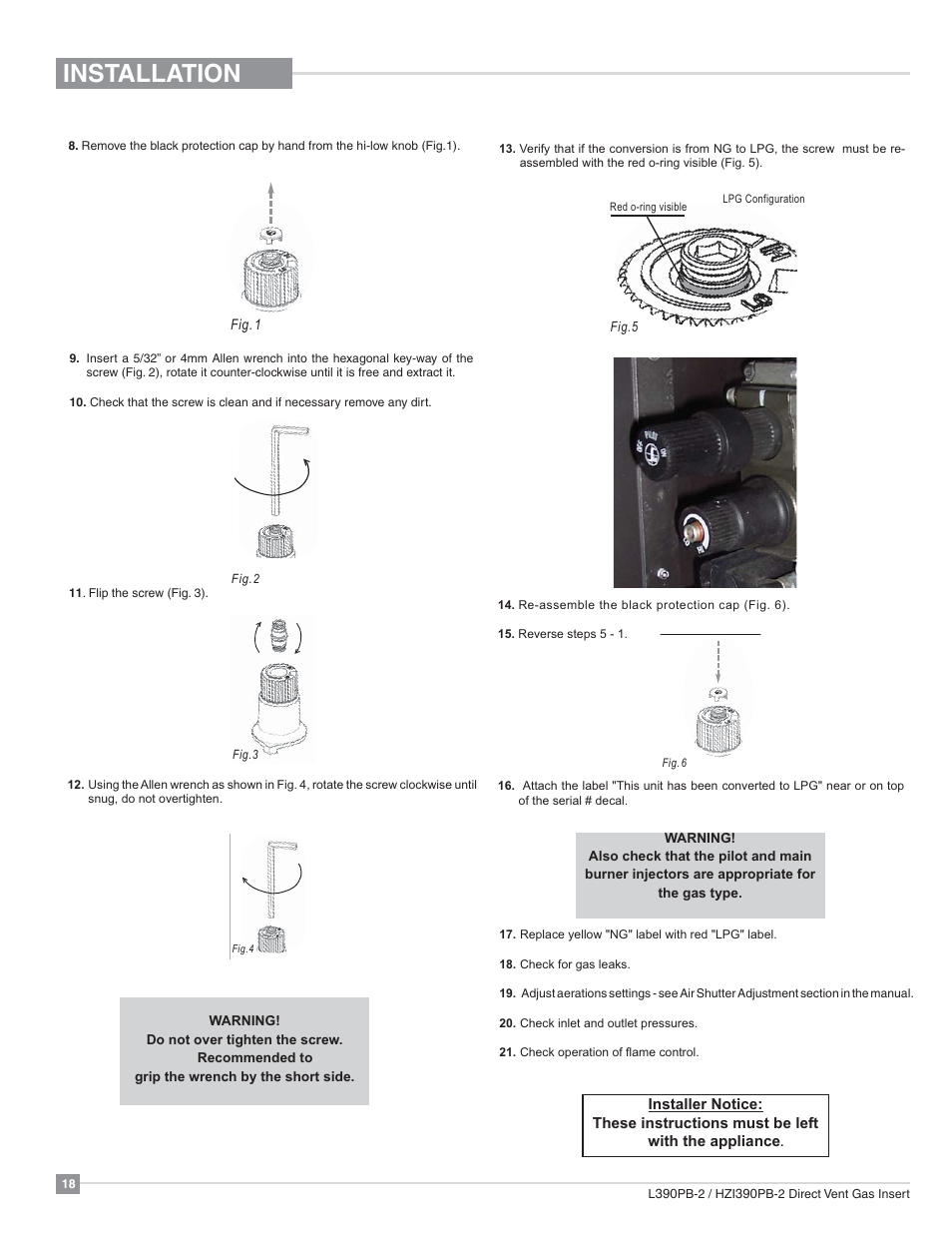 Installation | Regency Liberty L390PB Medium Gas Insert User Manual | Page 18 / 56