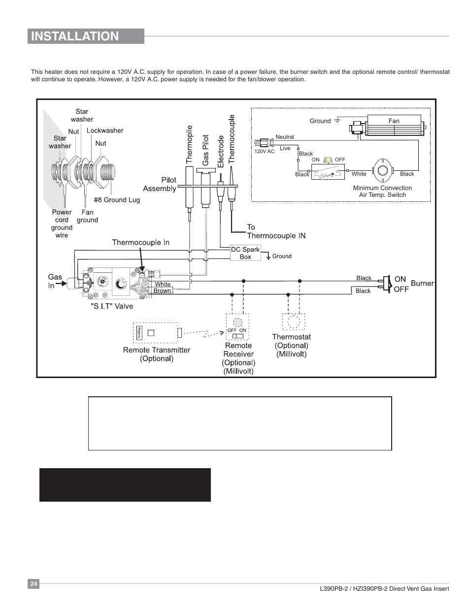 Installation, Wiring diagrams | Regency Liberty L390PB Medium Gas Insert User Manual | Page 24 / 56