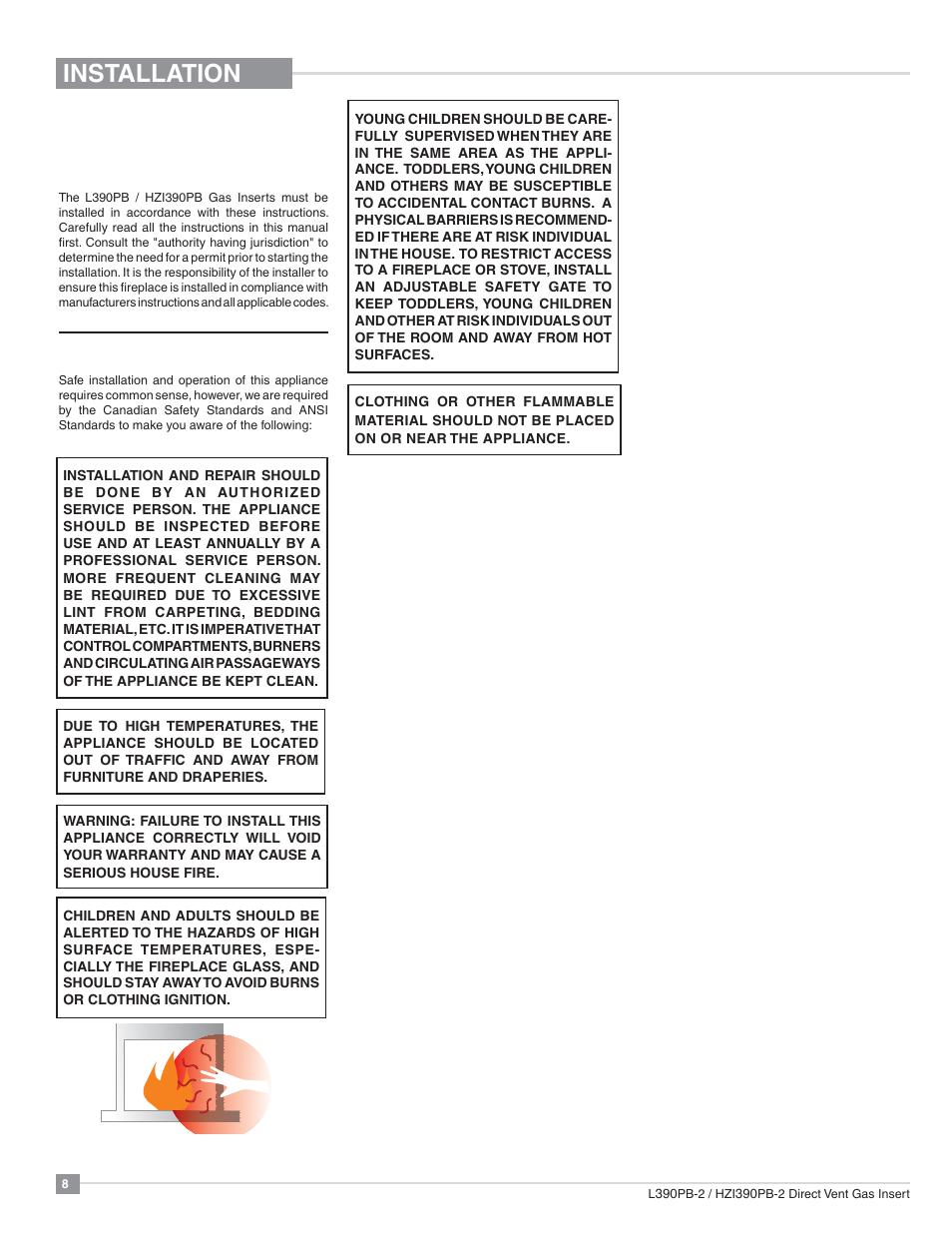 Installation, Save these instructions | Regency Liberty L390PB Medium Gas Insert User Manual | Page 8 / 56