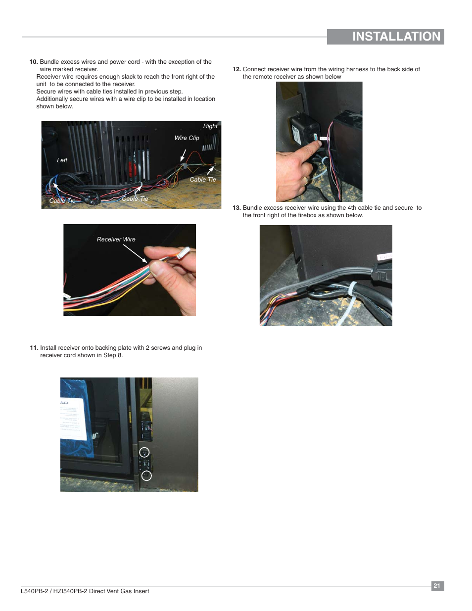 Installation | Regency Horizon HZI540PB Large Gas Insert User Manual | Page 21 / 56