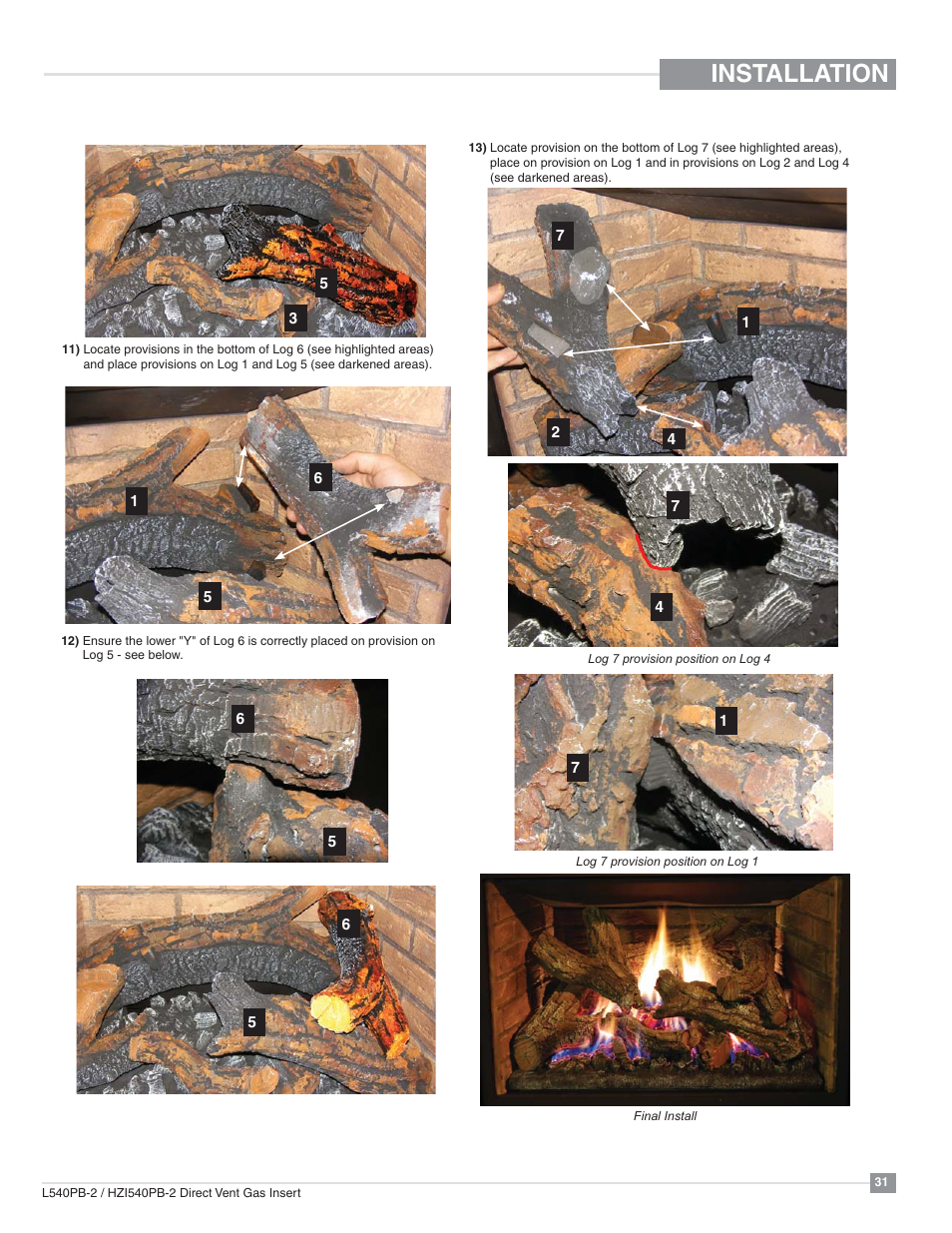 Installation | Regency Horizon HZI540PB Large Gas Insert User Manual | Page 31 / 56