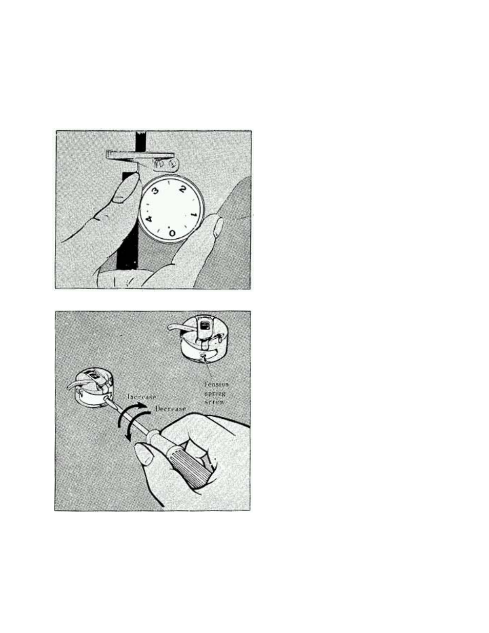 Thread tensions, Material or other problems, Upper thread tension | The higher the number, the tighter the tension, To increase tension: turn dial to right to, Larger number, To decrease tension: turn dial to left to, Smaller number, Lower thread tension, To increase tension: turn the small screw | Brother 681B-UG User Manual | Page 17 / 39
