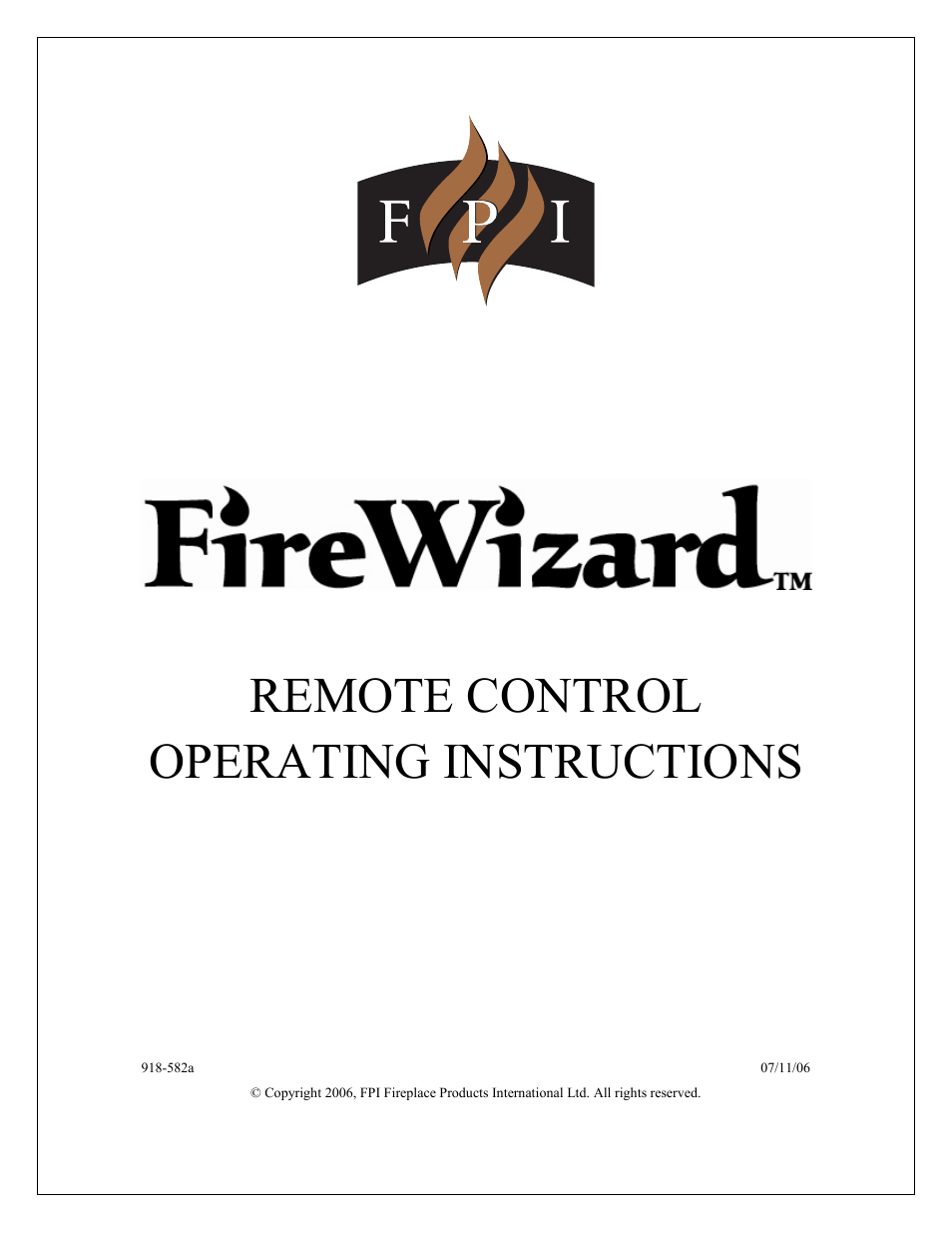Regency FireWizard User Manual | 20 pages