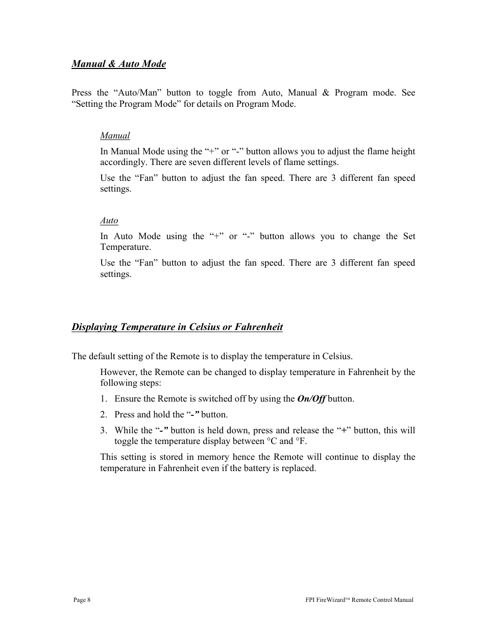 Regency FireWizard User Manual | Page 8 / 20