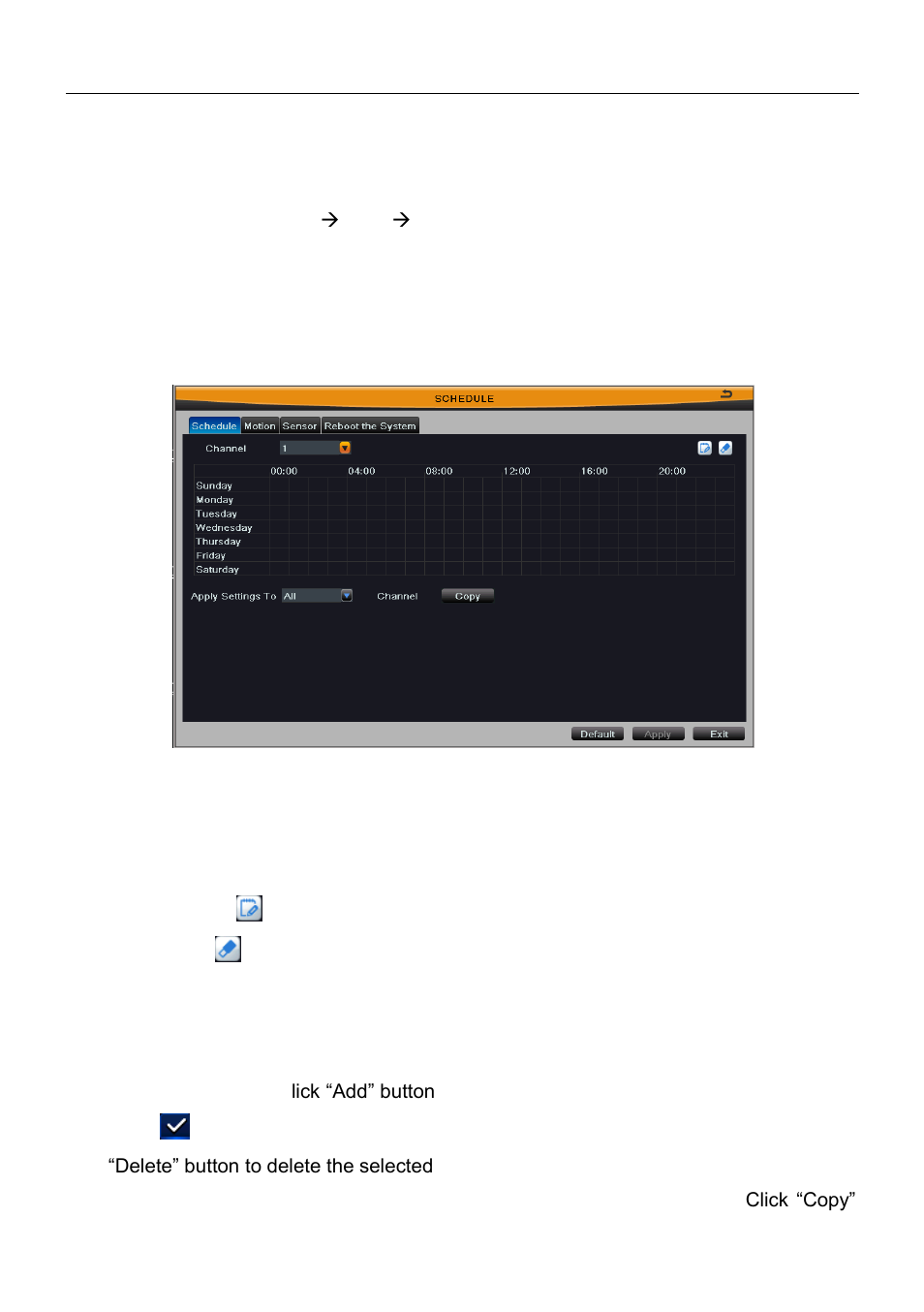 5 schedule configuration, 1 schedule | Talos Security DR08 DVR Manual User Manual | Page 33 / 119