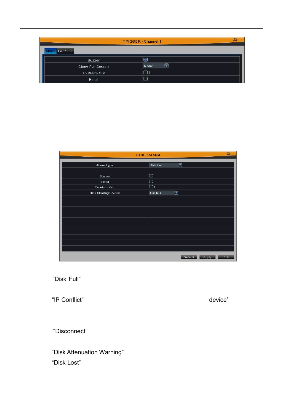 4 other alarm | Talos Security DR08 DVR Manual User Manual | Page 43 / 119