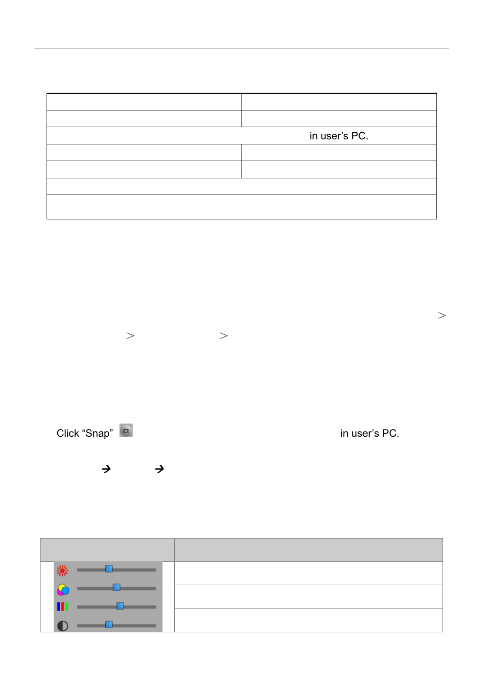 1 symbol and function definition, 2 snap picture, 3 color adjustment | Talos Security DR08 DVR Manual User Manual | Page 75 / 119