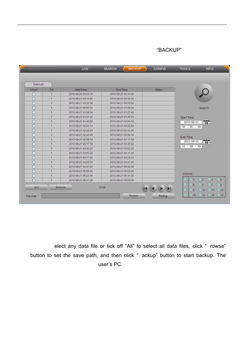 4 remote backup | Talos Security DR08 DVR Manual User Manual | Page 82 / 119