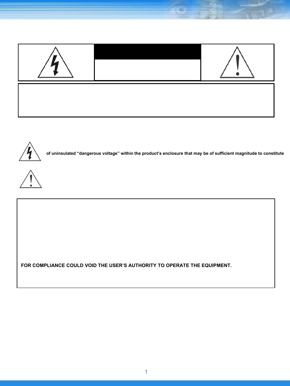 Warning | Talos Security DRSDI1641 HD-SDI DVR Manual User Manual | Page 2 / 80