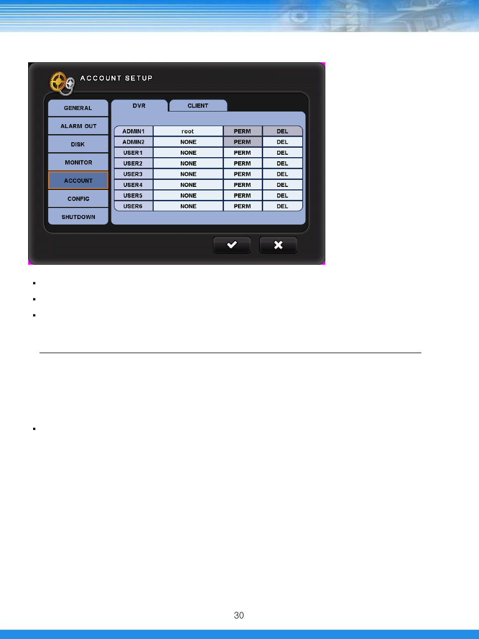 5 account | Talos Security DRSDI1641 HD-SDI DVR Manual User Manual | Page 31 / 80