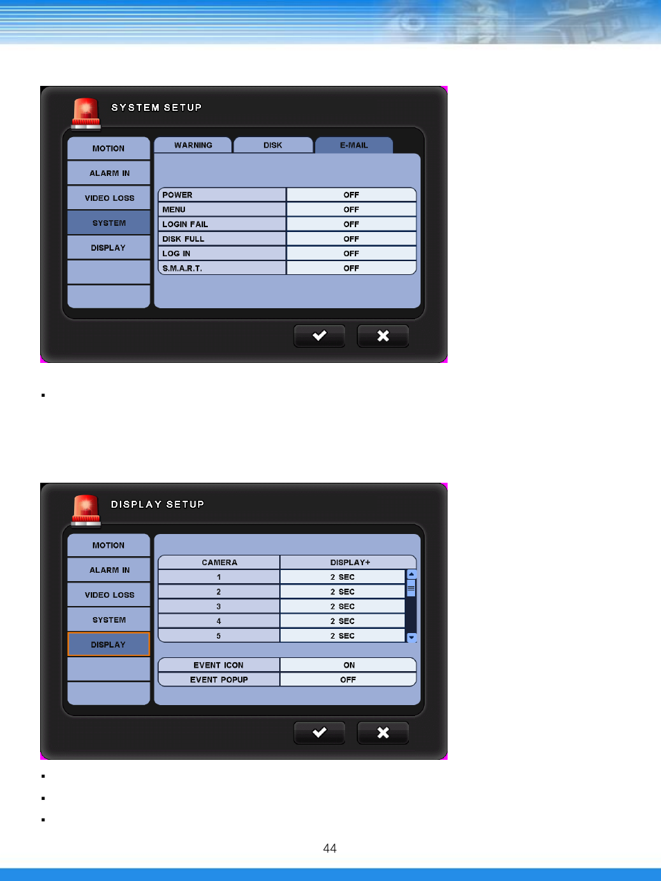 5 display | Talos Security DRSDI1641 HD-SDI DVR Manual User Manual | Page 45 / 80