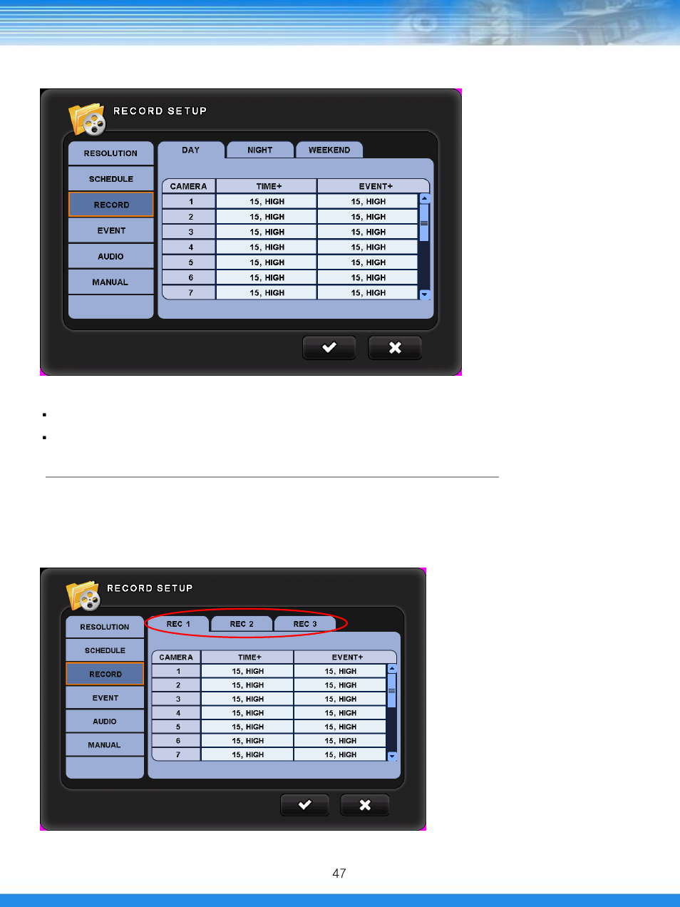 3 record | Talos Security DRSDI1641 HD-SDI DVR Manual User Manual | Page 48 / 80