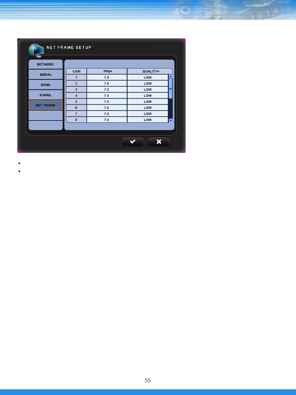 5 net frame | Talos Security DRSDI1641 HD-SDI DVR Manual User Manual | Page 56 / 80