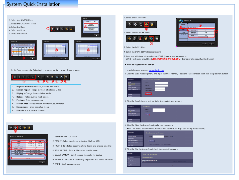System quick installation | Talos Security DRSDI DVR Quick Start Guide User Manual | Page 2 / 3