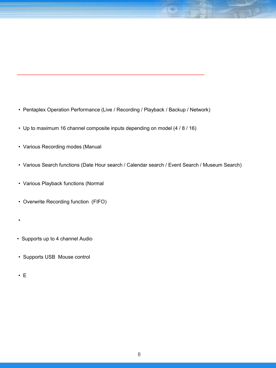Outline, 1 functions, Some functions may not be supported by all models | Talos Security DRL800 DVR Manual User Manual | Page 9 / 79