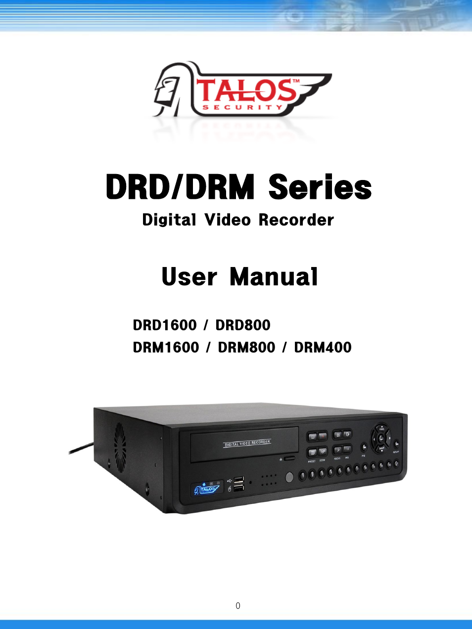 Talos Security DRD800 DVR Manual User Manual | 84 pages