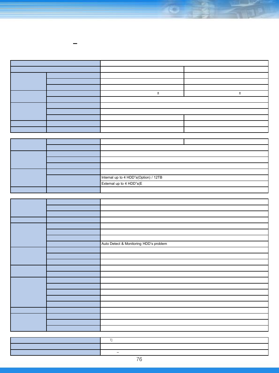 Appendix, 3 specification – dt series | Talos Security DRD800 DVR Manual User Manual | Page 77 / 84