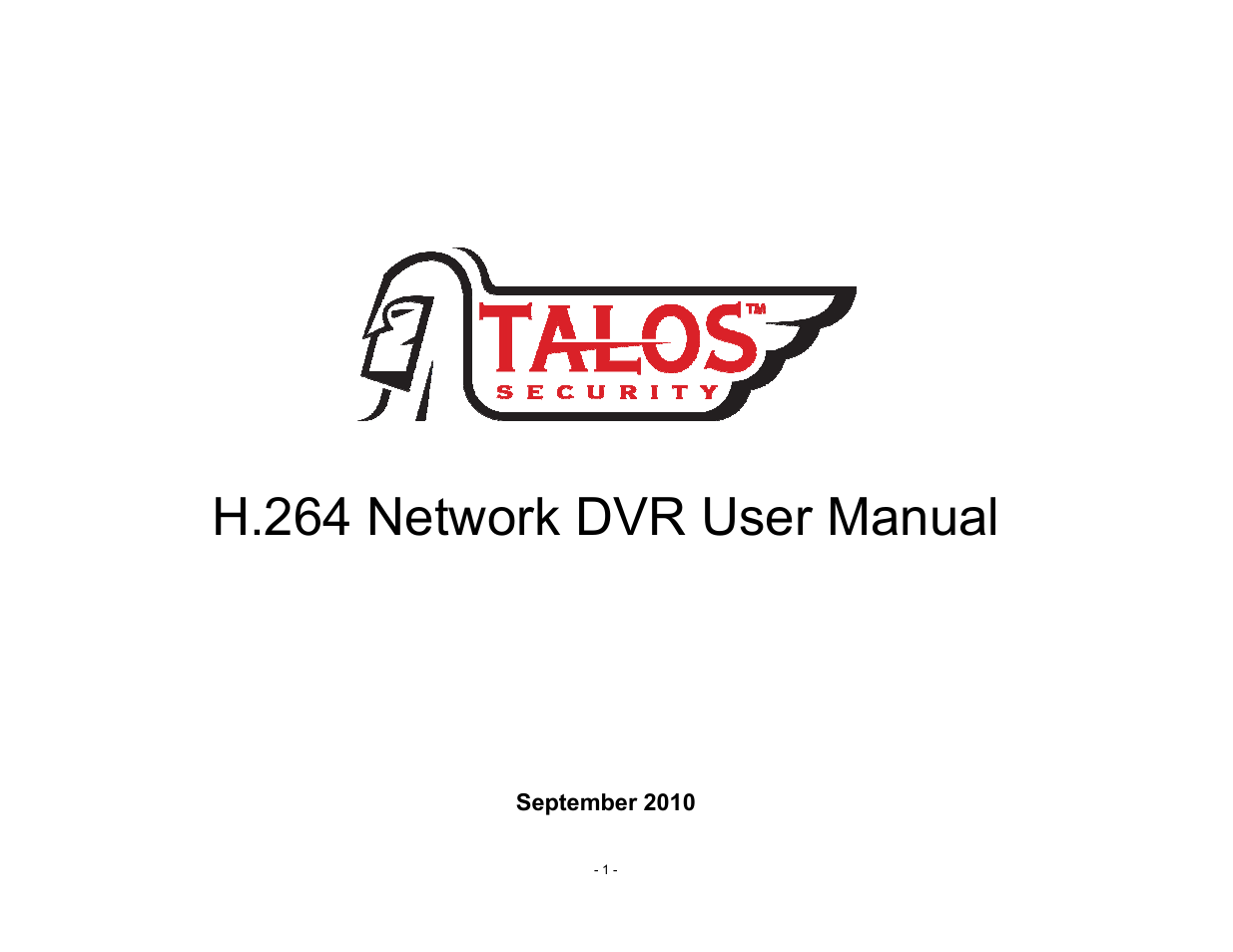 Talos Security DR800 Series DVR User Manual User Manual | 86 pages