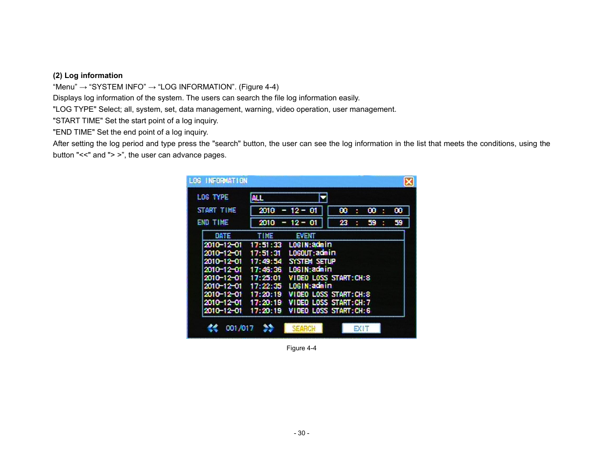 Talos Security DR800 Series DVR User Manual User Manual | Page 30 / 86