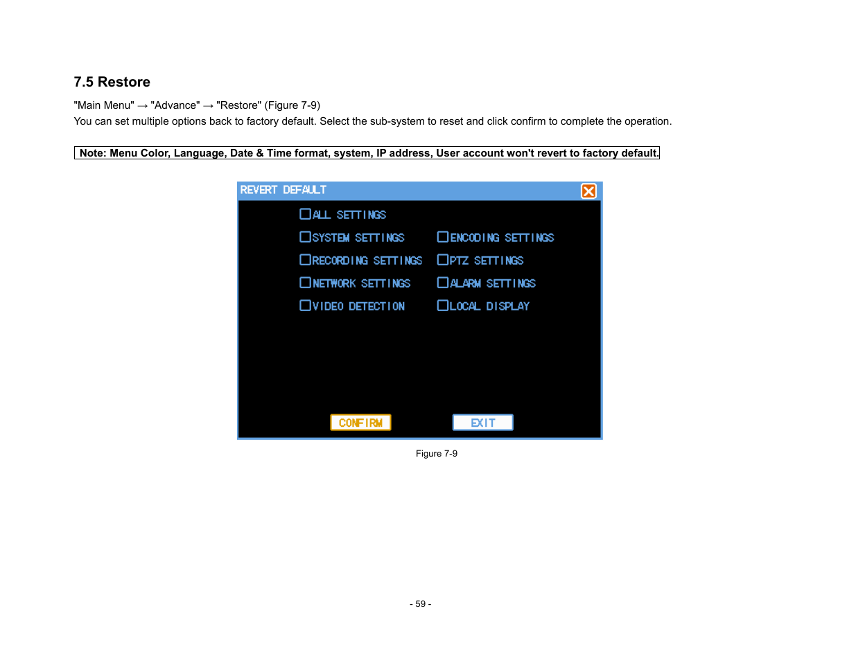 Talos Security DR800 Series DVR User Manual User Manual | Page 59 / 86
