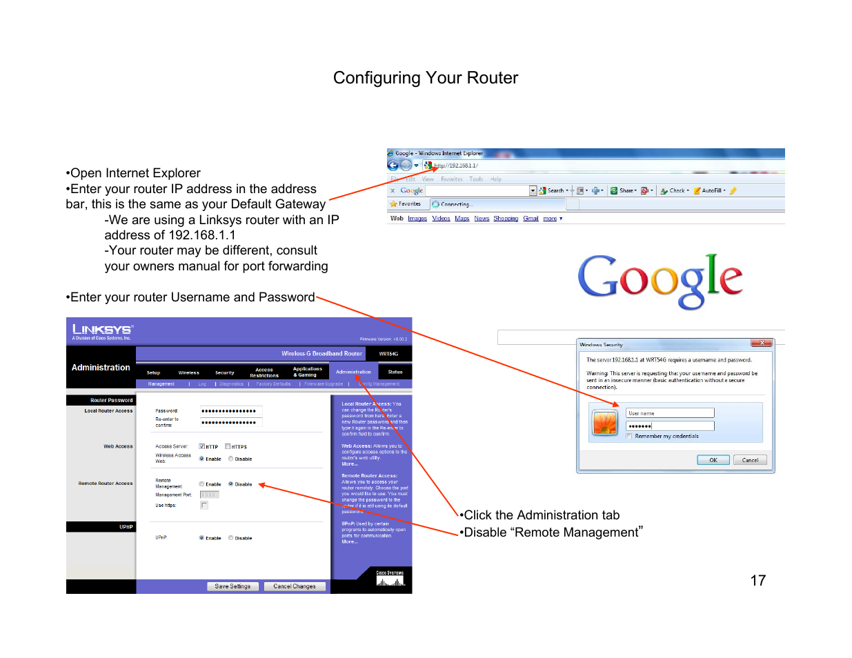 Configuring your router | Talos Security DK1400 Series Quick Start Reference Guide User Manual | Page 17 / 22